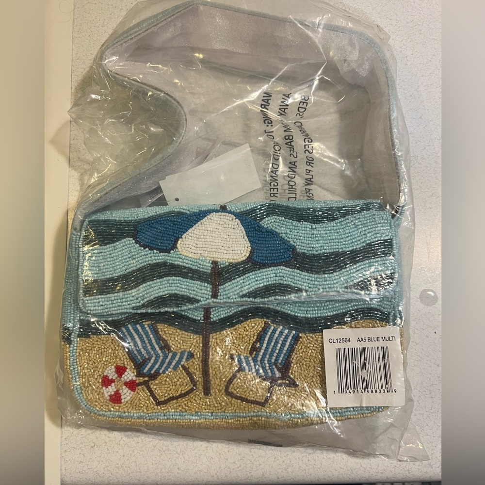 Beaded Beach Scene Women's Bag